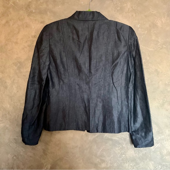 David N Silver Grey Linen Blend Blazer Jacket - Picture 4 of 5